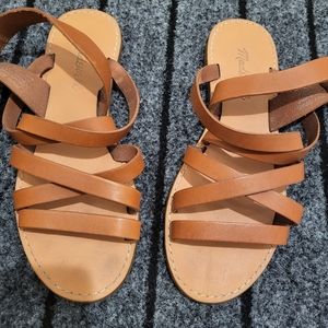Madewell strap sandals, sz 6, camel